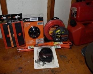 60. Group Lot Of Echo Trimmer Accessories