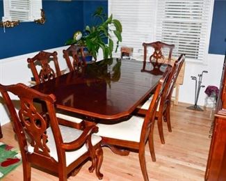 129. Dining Table and Six 6 Chairs