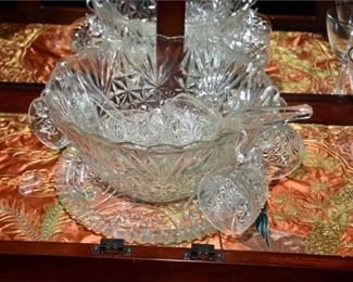 136. Glass Punch Bowl Set