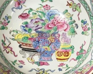 Hallmarked Chinese Cartouche Stoneware Bowl