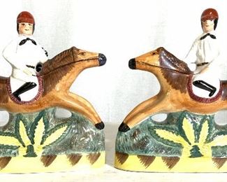 STAFFORDSHIRE Vintage Pr Horseback Rider Figurals