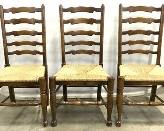 Set 6 French Provincial Ladder Back Dining Chairs