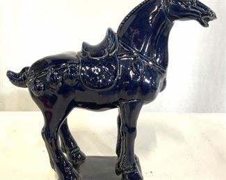 Glazed Ceramic Porcelain Horse Figural