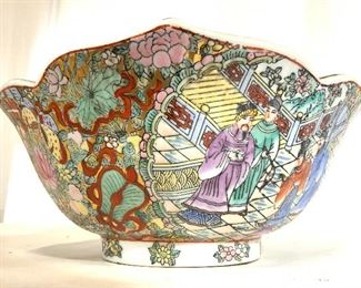 Signed Vintage Asian Hand Painted Porcelain Bowl