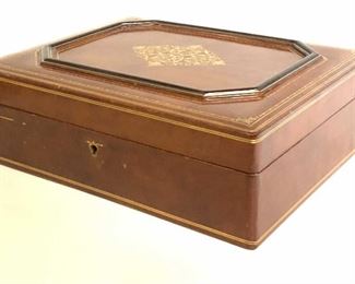 A. ANTINORI Hand Tooled Wooden Jewelry Box, Italy