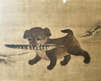 Chinese Ink Painting of a Dog