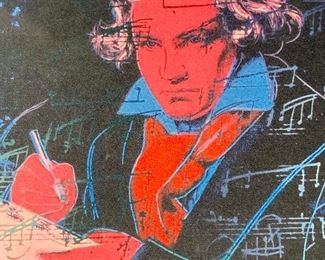 ANDY WARHOL Signed AP Lithograph Beethoven Artwork