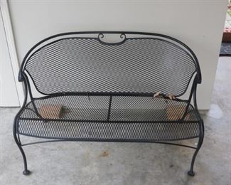 2 OF THESE WROUGHT IRON LOVE SEATS.