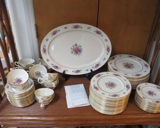 OVER 65  PIECES LENOX ROSE CHINA.