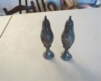 SILVER PLATE VICTORIAN SALT AND PEPPER.