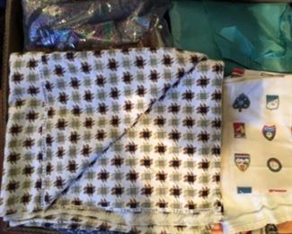 Box of Fabric including a Piece from Ameritex 1962 & other Vintage Pieces
