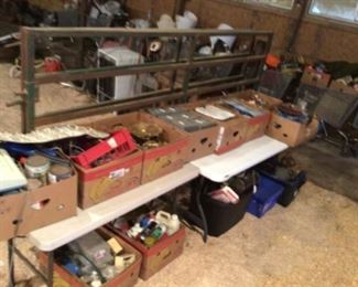 Boxes mainly filled with garage and misc tools.