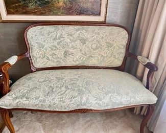 Vintage Harris Marcus settee, frame made in Italy. Excellent condition. 48" length x 20" deep x 36" tall. Pre selling $800 OBO