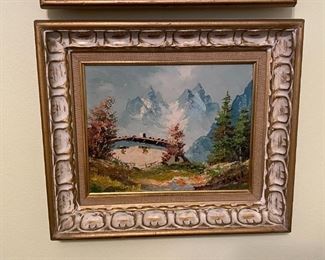 Original oil painting signed (Karl Ludwig) Gast. Framed 14" x 12". Living room
