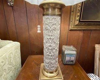 Pair Lenox Quoizel lamps