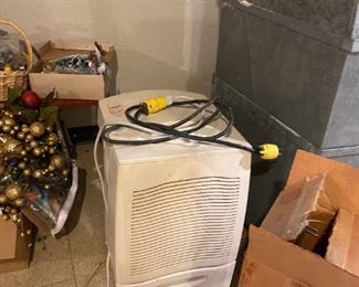 working dehumidifier in basement