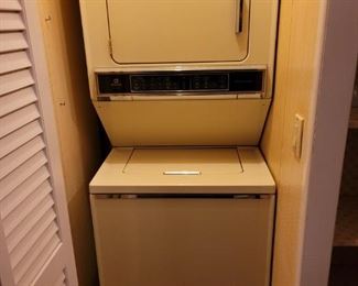 https://ctbids.com/#!/description/share/697666 Maytag stackable washer and dryer in working condition. This machine is perfect for small spaces. The unit stands 73" tall. Inside the washer is 13" deep and 20" wide. Inside of the dryer is 15" deep and 25" across.

