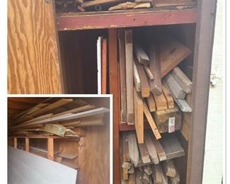 https://ctbids.com/#!/description/share/697703 All wood and pieces in photo included even wall panel piece. A varitey of wood all shapes and sizes that can be used for home improvement or craft projects.

