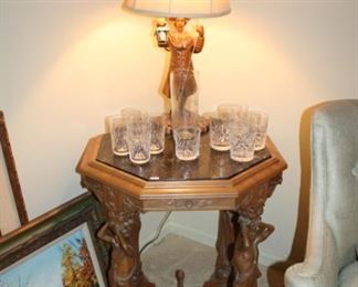 ORNATE MARBLE TOP ACCENT TABLE