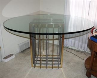 PIERRE CARDIN TABLE BASE W/GLASS TOP (NOT ORIGINAL)