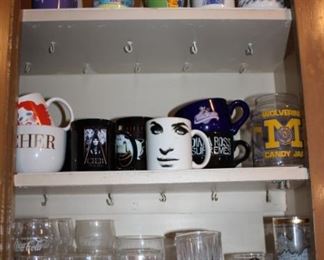 MUGS, COKE GLASSES