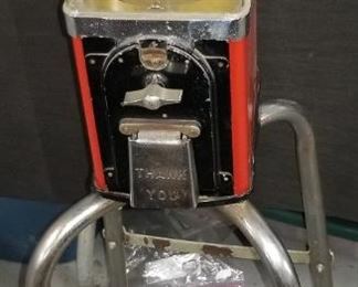Old 1 Cent Gum Ball Machine with Stand