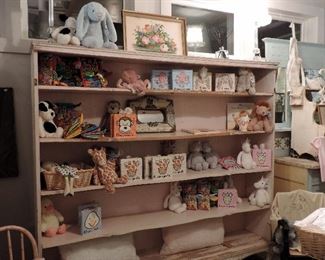 ANTIQUE CABINET & CHILDREN'S ITEMS
