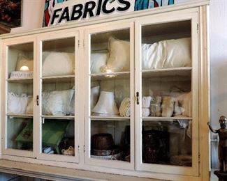 ANTIQUE CABINET WITH ORIGINAL GLASS