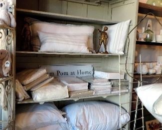 VINTAGE CABINET WITH POM POM AT HOME LINENS