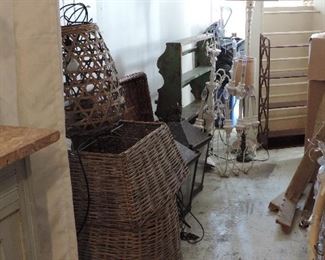 VINTAGE WOVEN HANGING LIGHTS, SHELVES &          LIGHTING