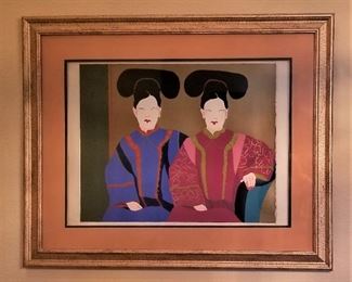 Asian art of two women.