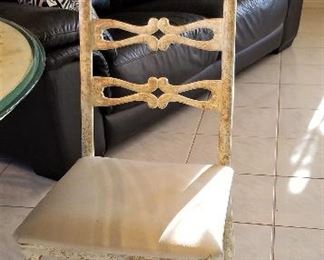 Metal ladder back chair. There are 4.