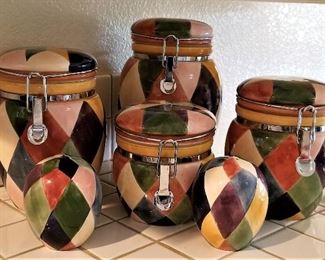 Colorful canister set.