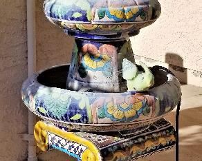 Colorful ceramic fountain