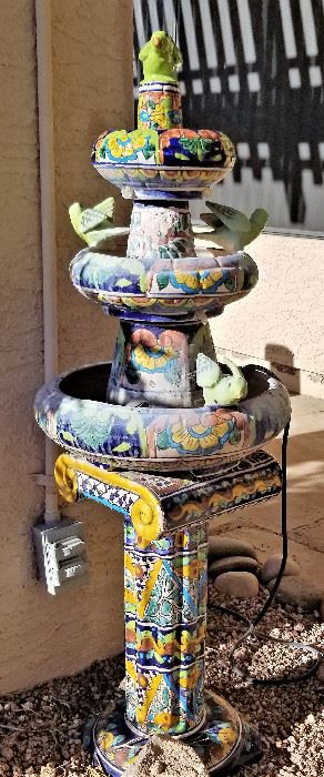 Colorful ceramic fountain