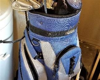 Golf bag and golf clubs