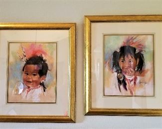 Native American children portraits.