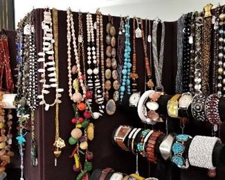 Lots of Jewlery for sale. Necklaces and bracelets and watches.