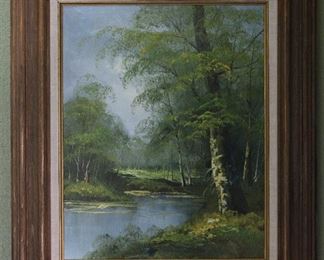 Original Oil on Canvas (16x20) Signed by Artist in a Wood Frame w/Linen Mat (24 3/4” x 27 3/4”)