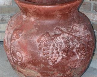 Large Grape Pattern Terra Cotta Pot 27”H