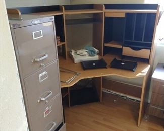 File cabinet and desk