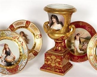 Royal Vienna Portrait Plates Urn