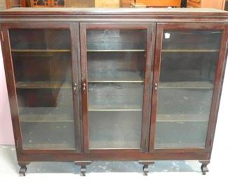 Mahogany 3 Door Bookcase