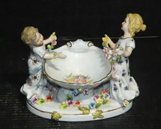 Dresden Figural Card Receiver 