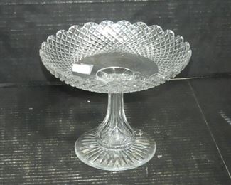 Brillant Glass Strawberry Diamond Cut Compote