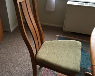 **Best Offer** Chair with new light sage-green stain resistant fabric back measures 13”w x 39”h seat is 18”w x 17” x 18”h