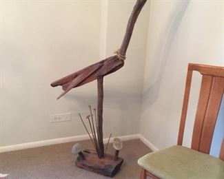 **Best Offer** $125 Driftwood bird sculpture 63” h x 48”w