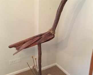 **Best Offer** $125 Driftwood bird sculpture 63” h x 48”w