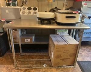 Stainless Steel Prep Table With New #10 Can Opener