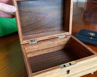 Custom wooden box with key from Leo Burke